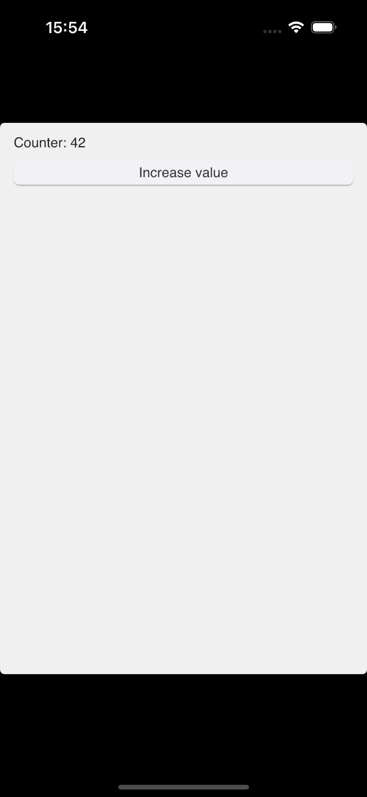 Screenshot Slint Template running in iOS Simulator